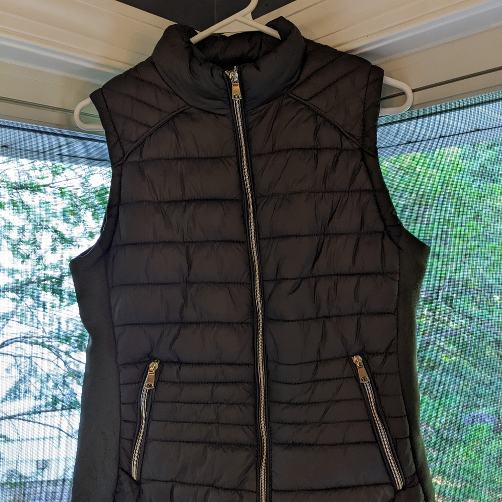 Olive Green Bubble Vest w/Detachable Hood